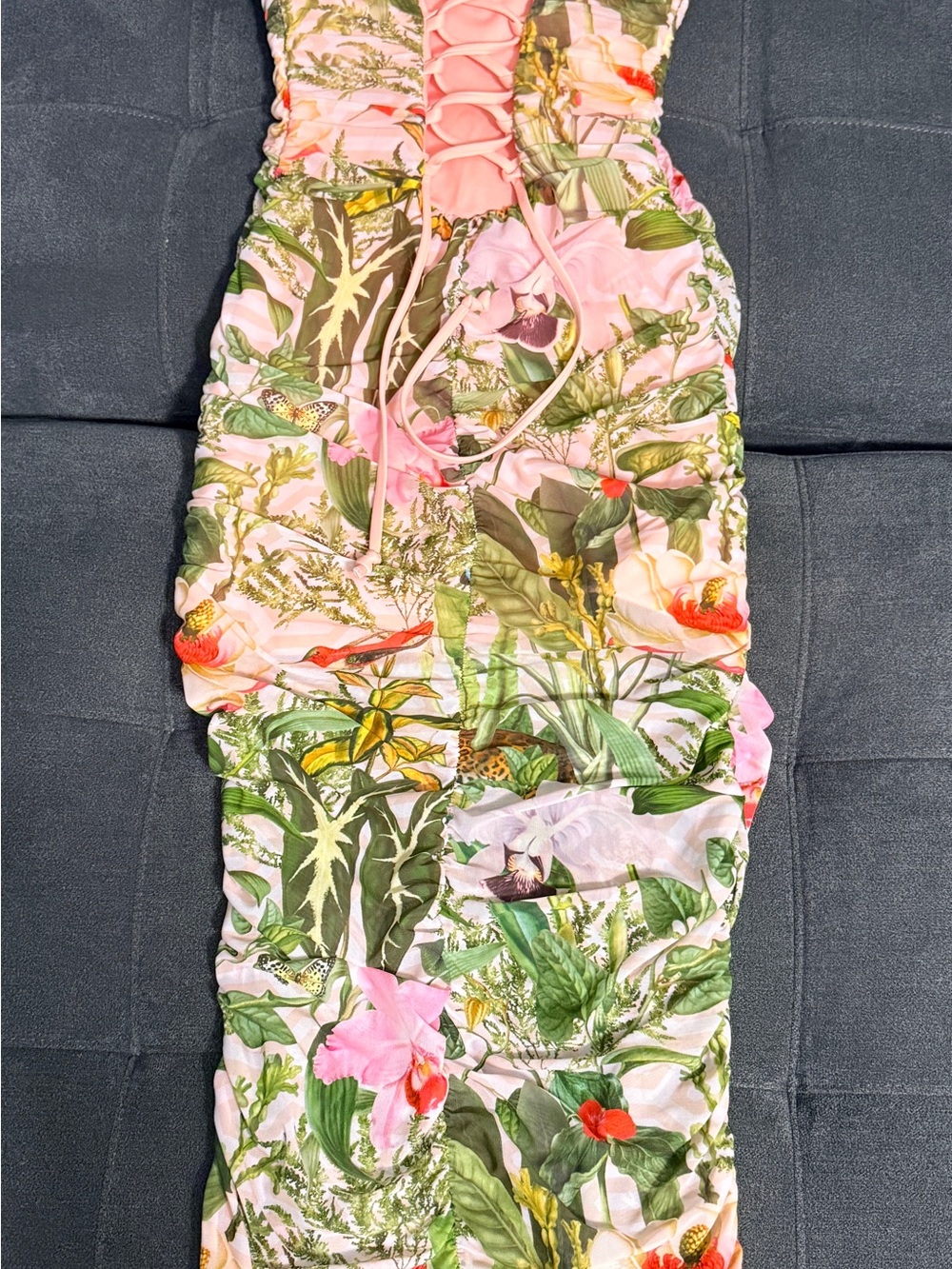 Ta3 Sweetie Mesh Column Dress - Floral Ambrosia - Picture 12 of 15